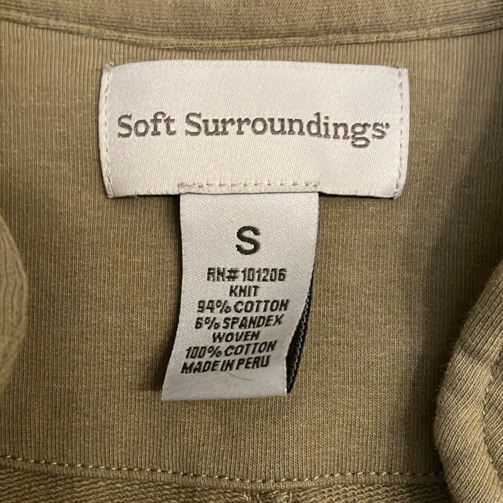 Soft Surroundings Small Taupe Topper Button Front… - image 3